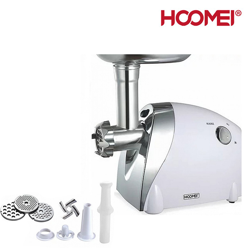 Hoomei® Ηλεκτρική Μηχανή Άλεσης Κιμά & Παρασκευής Λουκάνικων 1200W με 3 Δίσκους Κοπής HM-6266 Λευκή